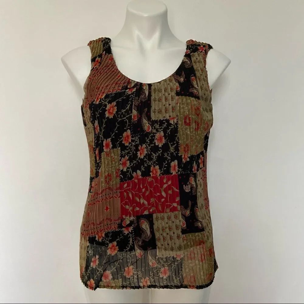 Y2K Pleated Mesh Texture Patchwork Tank top